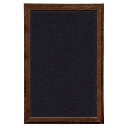 UNITED VISUAL PRODUCTS Indoor Enclosed Combo Board, 72"x36", Satin Frame/Black Porc & Pumice UVCB7236-BLKPORC-PUMICE